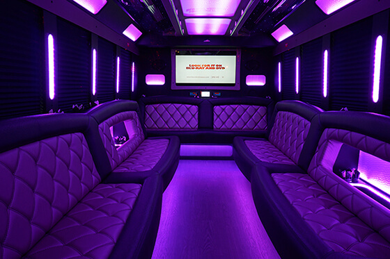 DC party bus with fiber optic lighting