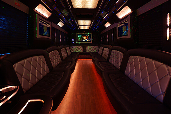 party buses with flat screen TV