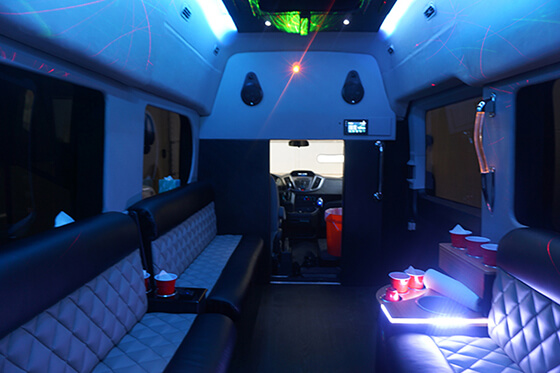 Limo van with laser lights
